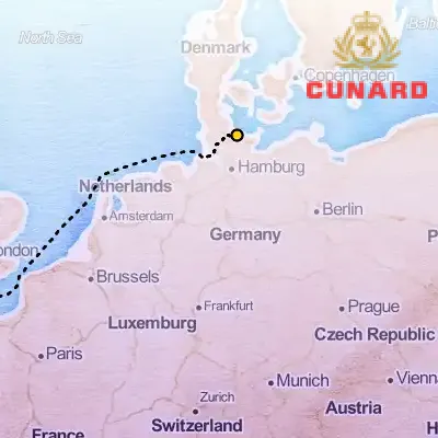 August 6th, 2027  - Southampton to Kiel Cruise on the Cunard Queen Victoria