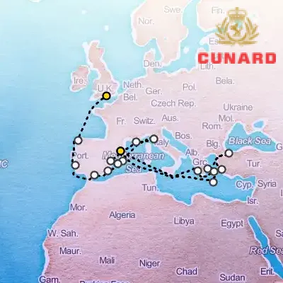 April 24th, 2026  - Mediterranean & Greek Islands Cruise on the Cunard Queen Victoria
