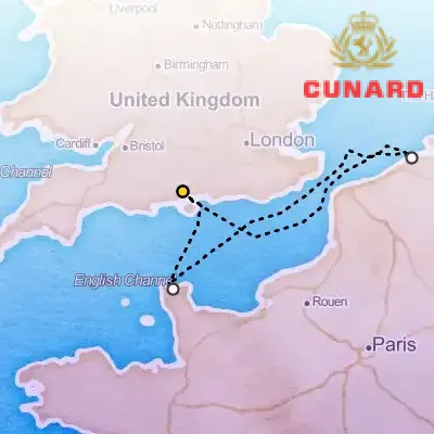 November 7th, 2026  - Zeebrugge & Cherbourg Cruise on the Cunard Queen Victoria