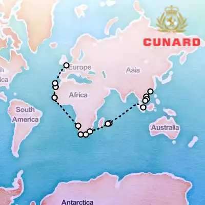 March 15th, 2027  - Hong Kong to Southampton Cruise on the Cunard Queen Victoria