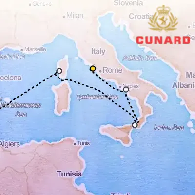 May 25th, 2026  - Italy, France & Spain Cruise on the Cunard Queen Victoria