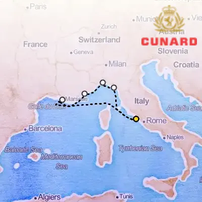 July 13th, 2026  - France & Italy Cruise on the Cunard Queen Victoria