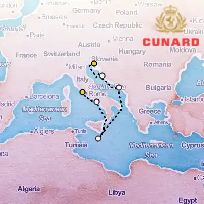 August 3rd, 2026  - Italy & Adriatic Cruise on the Cunard Queen Victoria