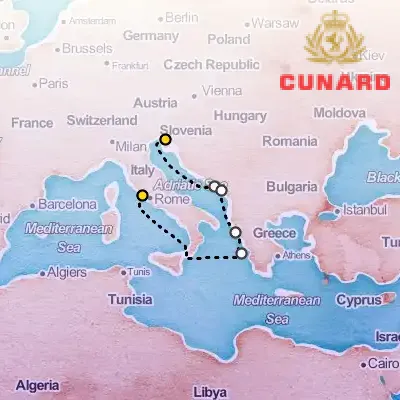 August 25th, 2025  - Greece & Adriatic Cruise on the Cunard Queen Victoria