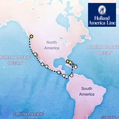 March 29th, 2026  - Eastern Caribbean Explorer & Panama Canal on the Holland America Eurodam