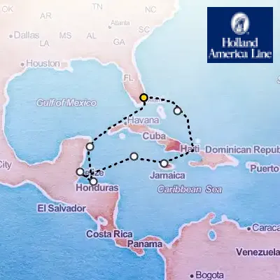 January 14th, 2026  - Western Caribbean Cruise: Greater Antilles, Belize & Mexico on the Holland America Koningsdam