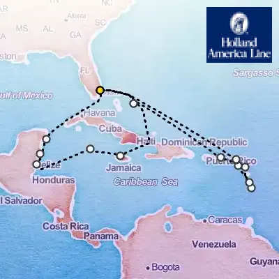February 14th, 2026  - Eastern & Western Caribbean: Mexico Cruise on the Holland America Koningsdam