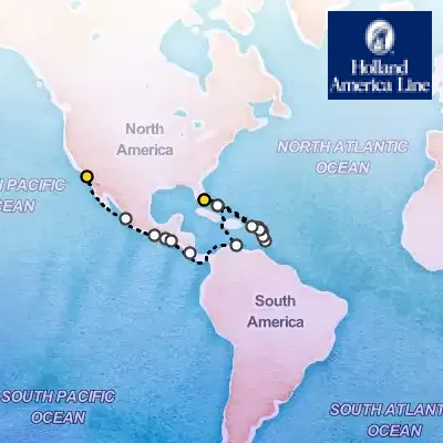 November 1st, 2025  - Panama Canal & Eastern Caribbean Cruise on the Holland America Koningsdam