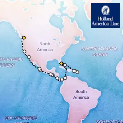 April 1st, 2026  - Panama Canal & Eastern Caribbean Cruise on the Holland America Koningsdam