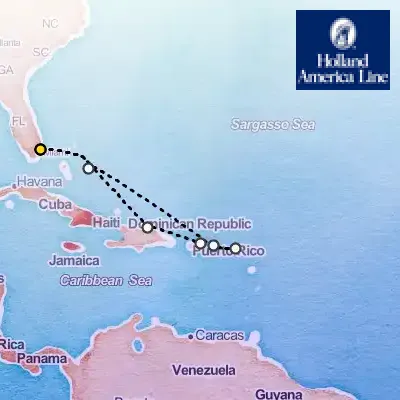 March 7th, 2026  - Eastern Caribbean Cruise: Greater Antilles & Leeward Islands on the Holland America Koningsdam