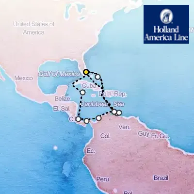 January 8th, 2027  - Southern Caribbean & Panama Canal: ABC Islands on the Holland America Nieuw Amsterdam