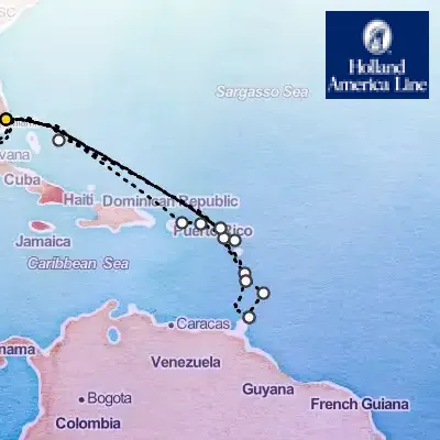 November 29th, 2026  - Eastern Caribbean: Antigua & St. Lucia & Bahamas on the Holland America Nieuw Amsterdam
