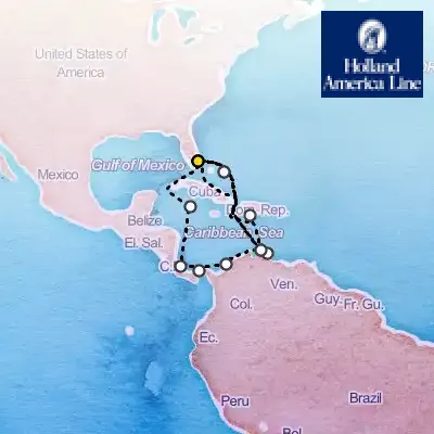 October 18th, 2026  - Panama Canal & Southern Caribbean: ABC Islands Cruise on the Holland America Nieuw Amsterdam