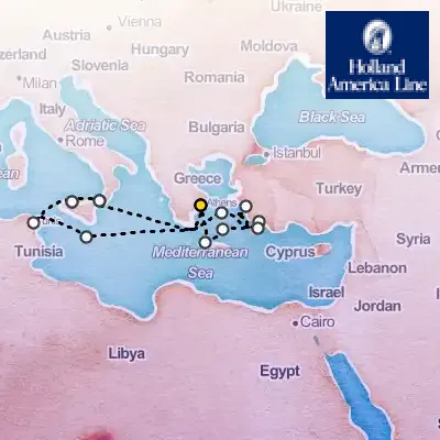 October 18th, 2025  - Eastern Mediterranean & Rhodes, With History Channel Cruise on the Holland America Nieuw Statendam