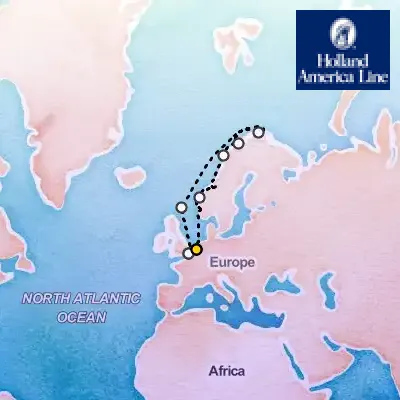 June 13th, 2026  - Arctic & North Cape Solstice with History Channel on the Holland America Nieuw Statendam