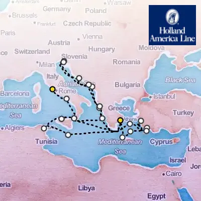 October 18th, 2025  - Eastern Mediterranean Antiquities, Rhodes & Venice Cruise on the Holland America Nieuw Statendam