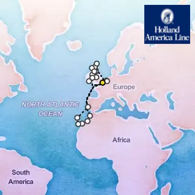 April 16th, 2027  - Canary Islands & British Isles, Madeira & Glasgow Cruise on the Holland America Nieuw Statendam