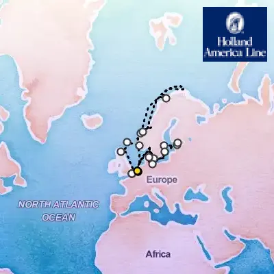 June 12th, 2027  - Arctic Solstice & Capitals Cruise on the Holland America Nieuw Statendam