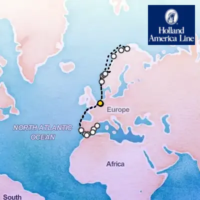 November 6th, 2027  - Northern Lights & Western Mediterranean Cruise: Lisbon on the Holland America Nieuw Statendam