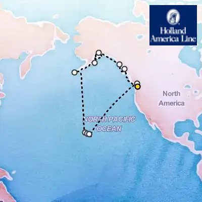 September 6th, 2026  - Legendary Glaciers & Volcanoes: Alaska to Hawaii on the Holland America Noordam