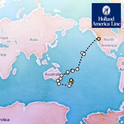 March 14th, 2027  - Australia, New Zealand & South Pacific Crossing on the Holland America Noordam