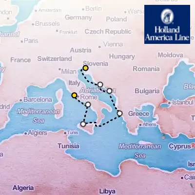 May 14th, 2026  - Around Italy's Boot: Dalmatian & Amalfi Coasts on the Holland America Oosterdam
