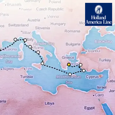 April 22nd, 2026  - Mediterranean Splendor, Amalfi Coast & Ancient Ruins Cruise on the Holland America Oosterdam