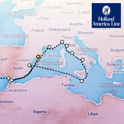 June 3rd, 2026  - Mediterranean Collectors', Italian & French Rivieras on the Holland America Oosterdam