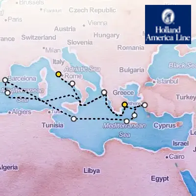 July 5th, 2026  - Ultimate Mediterranean Marvels Collector's Voyage on the Holland America Oosterdam