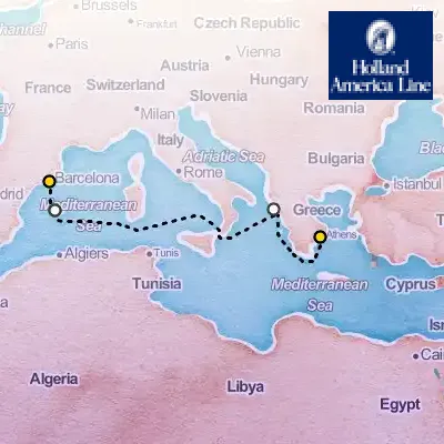 July 5th, 2026  - Mediterranean, Sicily & Spain Cruise on the Holland America Oosterdam