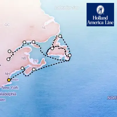 June 9th, 2026  - Canada & New England Circle, Maritimes & New France Cruise on the Holland America Volendam