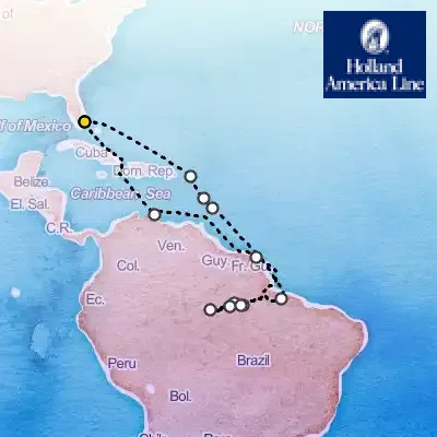 November 25th, 2026  - Legendary Amazon Explorer on the Holland America Volendam