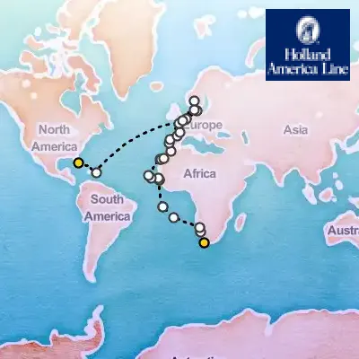 March 22nd, 2027  - Grand World Voyage on the Holland America Volendam