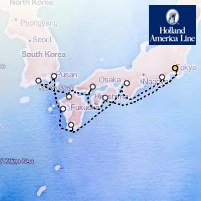 February 28th, 2027  - Southern Japan Cruise on the Holland America Westerdam