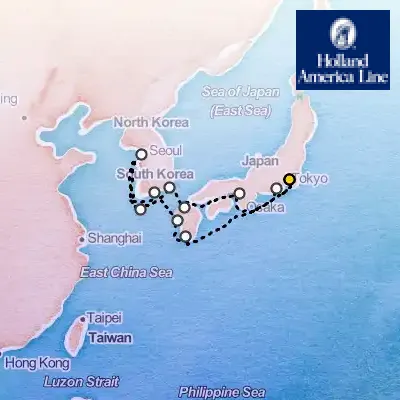 October 24th, 2026  - Japan & South Korea Discovery Cruise on the Holland America Westerdam