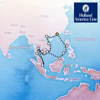 November 9th, 2025  - Far East, The Philippines & Malaysia Collector Cruise on the Holland America Westerdam