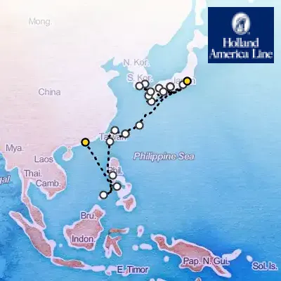 February 14th, 2027  - The Philippines, Taiwan & Southern Japan Cruise on the Holland America Westerdam