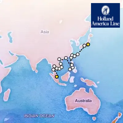January 31st, 2027  - Southeast Asia, The Philippines, Taiwan & Japan Cruise on the Holland America Westerdam