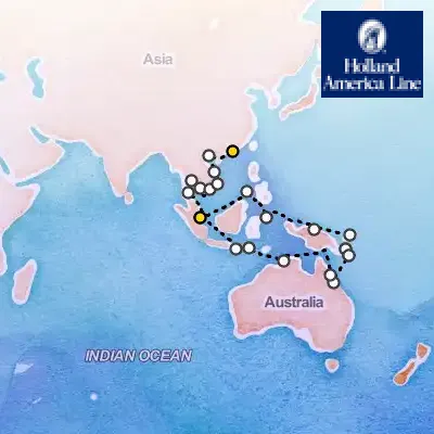 January 3rd, 2027  - Coral Triangle, Great Barrier Reef & Southeast Asia Cruise on the Holland America Westerdam