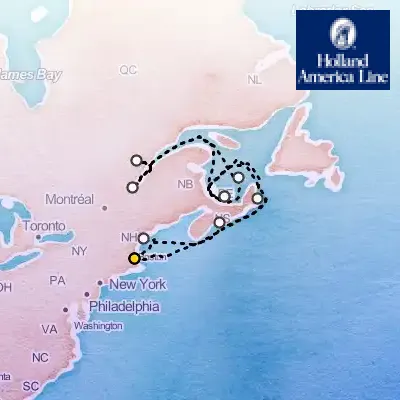 September 19th, 2026  - Canada & New England, Unesco Sites & Nights Collector on the Holland America Zuiderdam