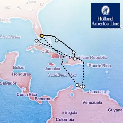 March 25th, 2026  - Southern & Eastern Caribbean: ABC Islands & Bahamas on the Holland America Zuiderdam