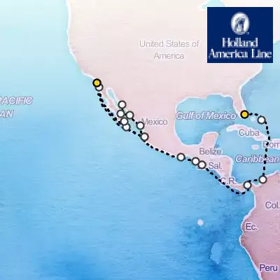 February 15th, 2026  - Historic Sea of Cortez & Panama Canal Cruise on the Holland America Zuiderdam