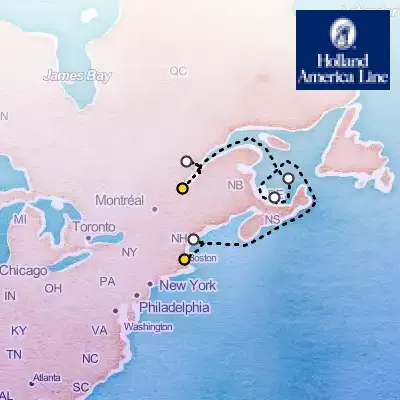 September 26th, 2026  - Canada & New England: UNESCO Sites & Quebecois Nights on the Holland America Zuiderdam