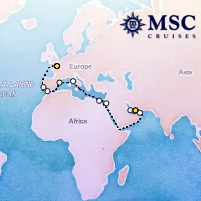 April 4th, 2026 - Dubai to Paris Cruise on the MSC Euribia