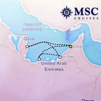 November 29th, 2025  - Dubai, Abu Dhabi & Qatar Cruise on the MSC Euribia