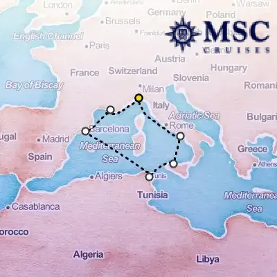 February 22nd, 2027  - Mediterranean Cruise on the MSC Euribia