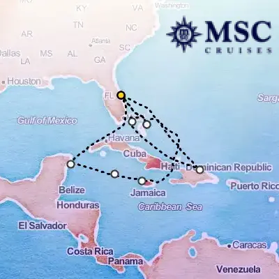 February 21st, 2026  - Caribbean & Antilles Cruise on the MSC Grandiosa