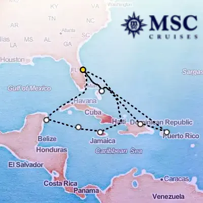 January 31st, 2026  - Caribbean & Antilles Cruise on the MSC Grandiosa