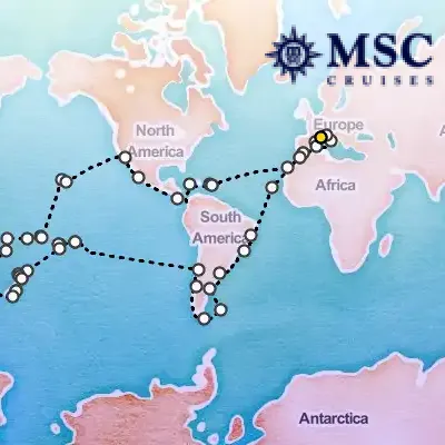 January 6th, 2027  - World Cruise on the MSC Magnifica