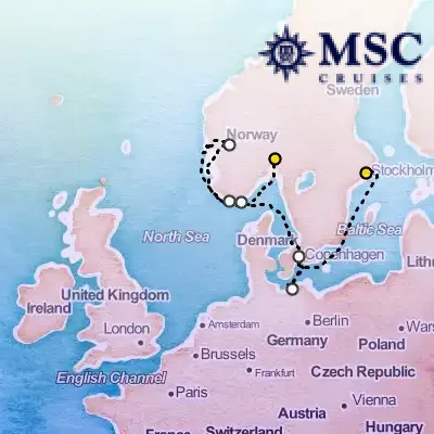 June 25th, 2026  - Northern Europe Cruise on the MSC Magnifica